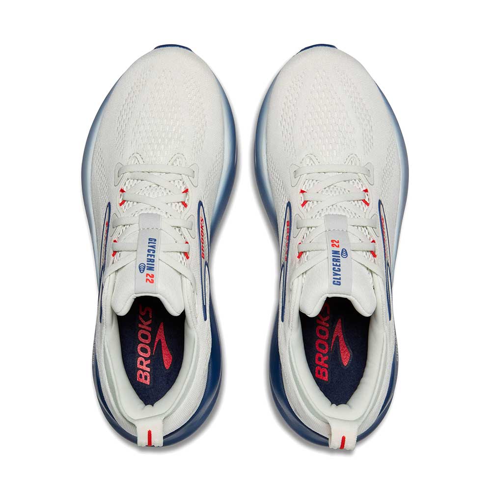 Men's Glycerin 22 Running Shoe - Gray/Navy Peony/Fiery Red - Regular (D)