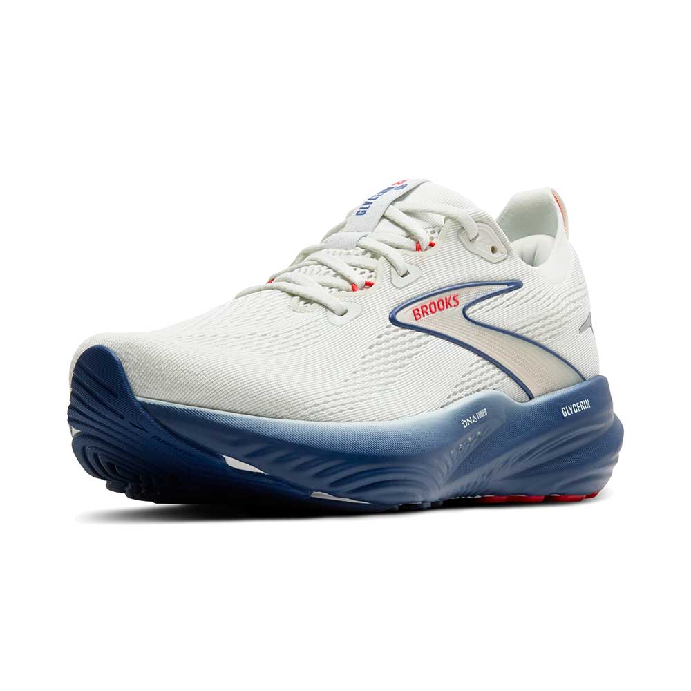 Men's Glycerin 22 Running Shoe - Gray/Navy Peony/Fiery Red - Regular (D)