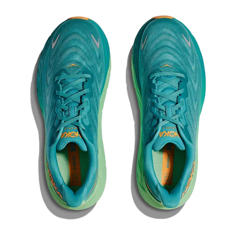 Men's Arahi 6 Running Shoe - Ocean Mist/Lime Glow - Regular (D)