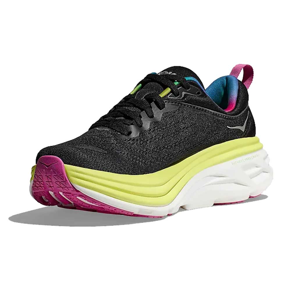 Men's Bondi 8 Running Shoe - Black/Citrus Glow - Regular (D)