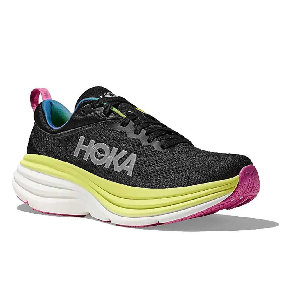 Men's Bondi 8 Running Shoe - Black/Citrus Glow - Regular (D)