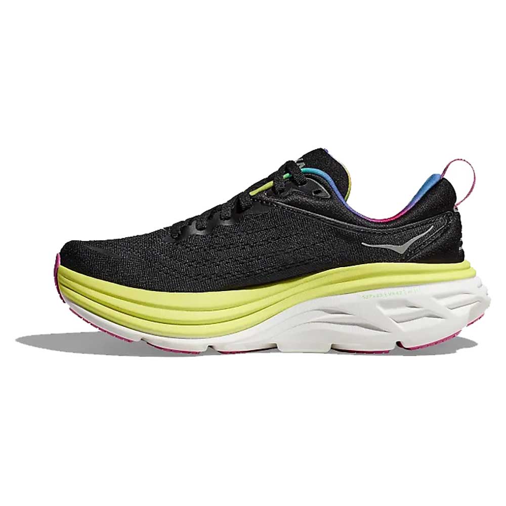 Men's Bondi 8 Running Shoe - Black/Citrus Glow - Regular (D)