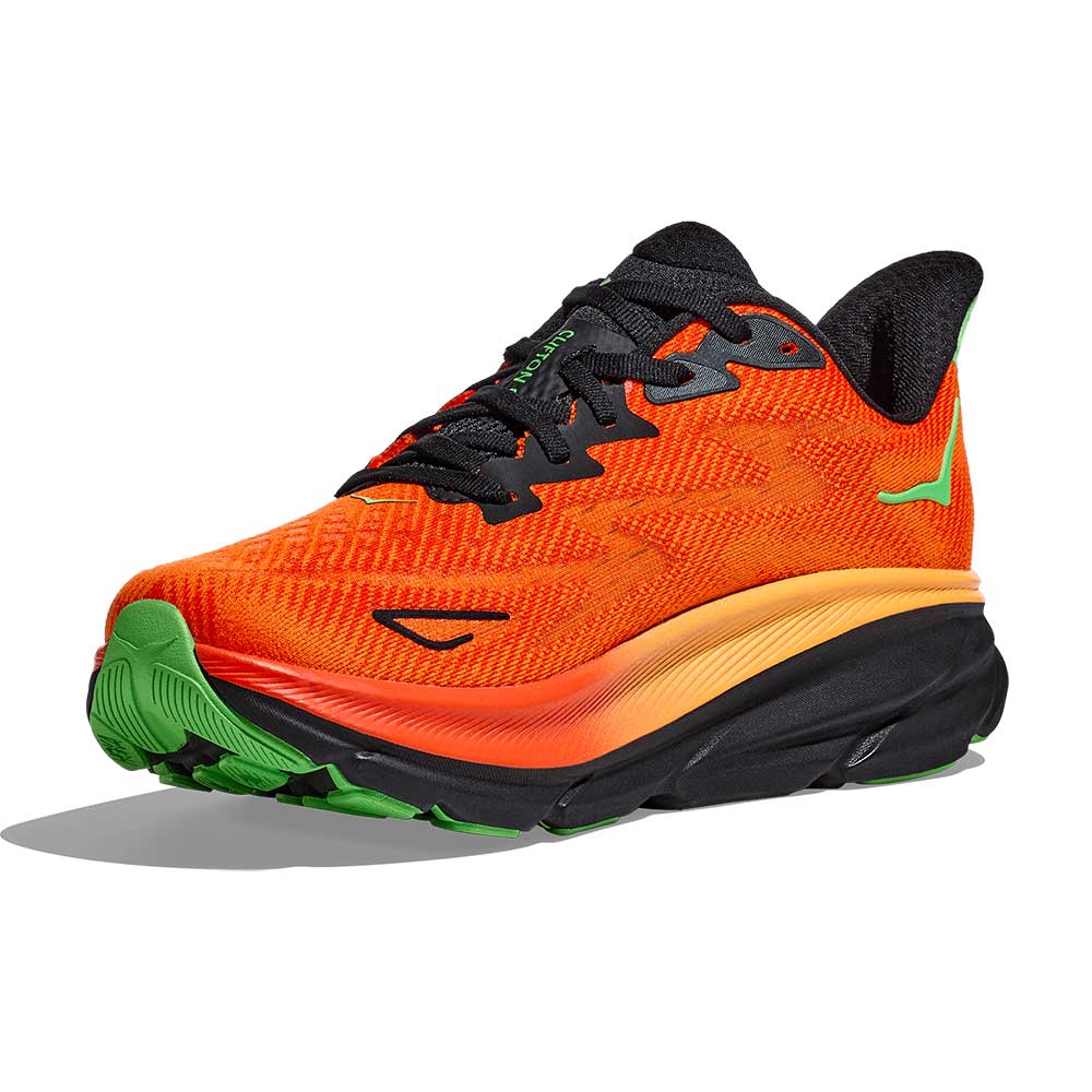 Men's Clifton 9 Running Shoe - Flame/Vibrant Orange - Regular (D)