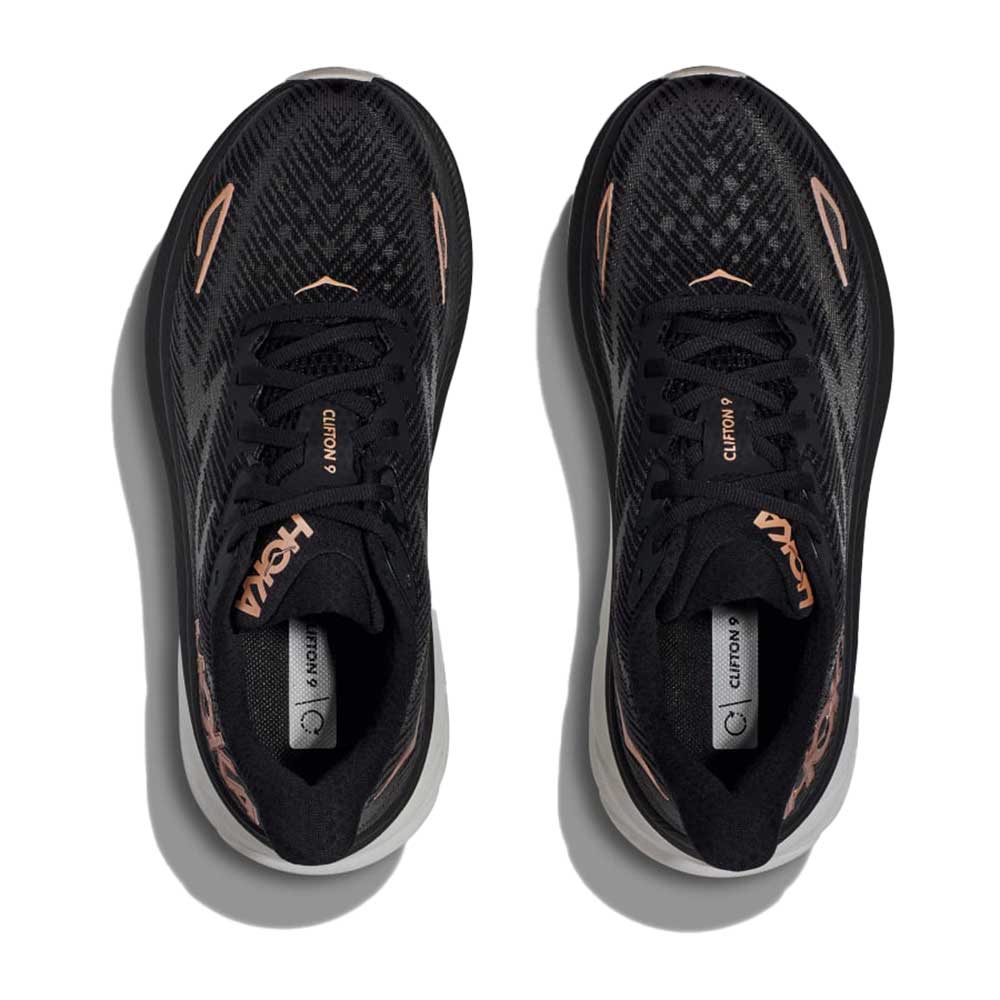 Women's Clifton 9 Running Shoe - Black/Rose Gold - Regular (B)