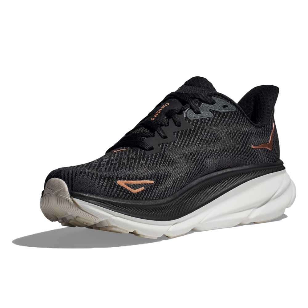 Women's Clifton 9 Running Shoe - Black/Rose Gold - Regular (B)