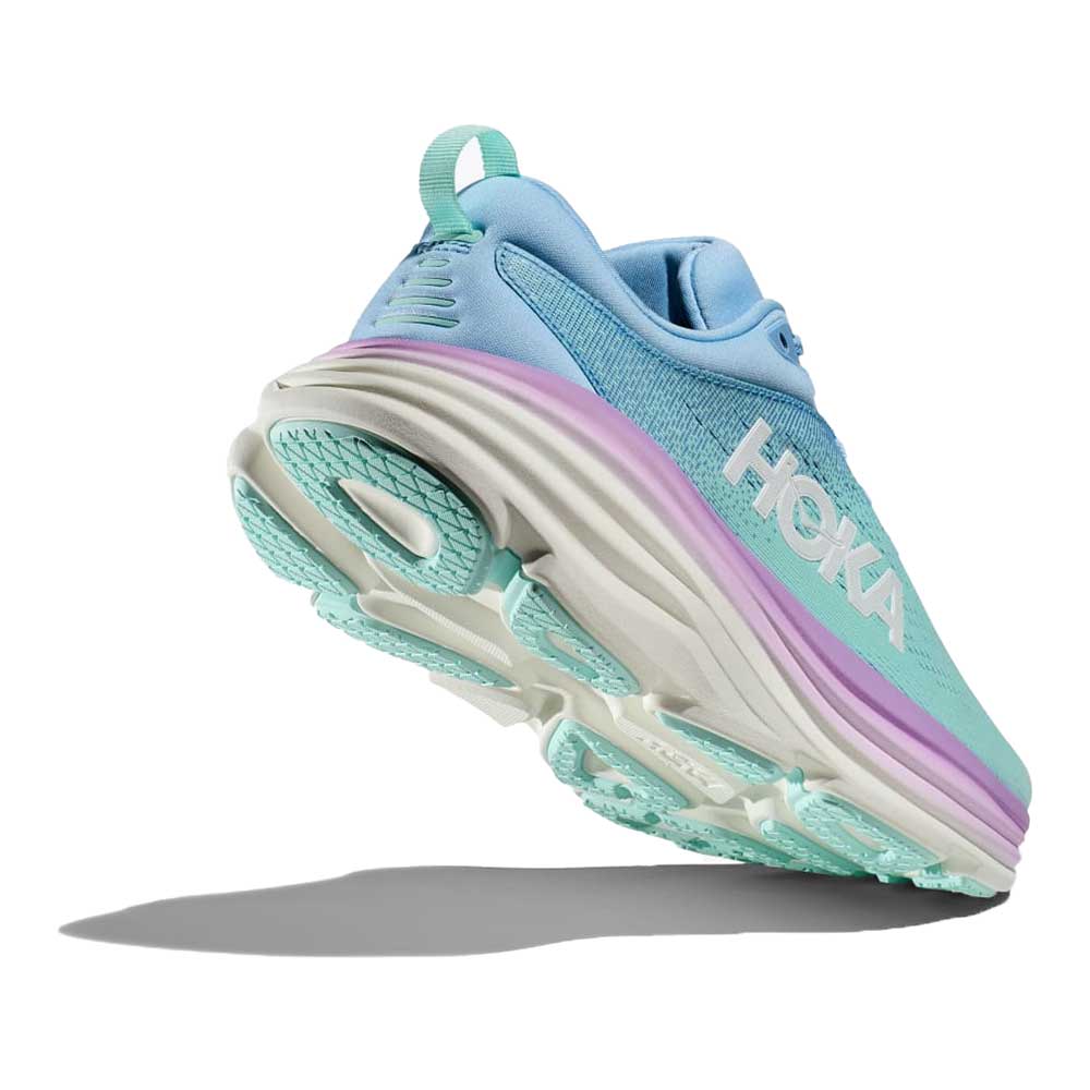 Women's Bondi 8 Running Shoe - Airy Blue/Sunlit Ocean - Wide (D)