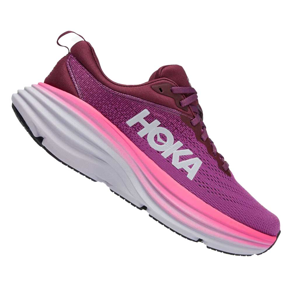 Women's Bondi 8 Running Shoe - Beautyberry/Grape Wine - Regular (B)