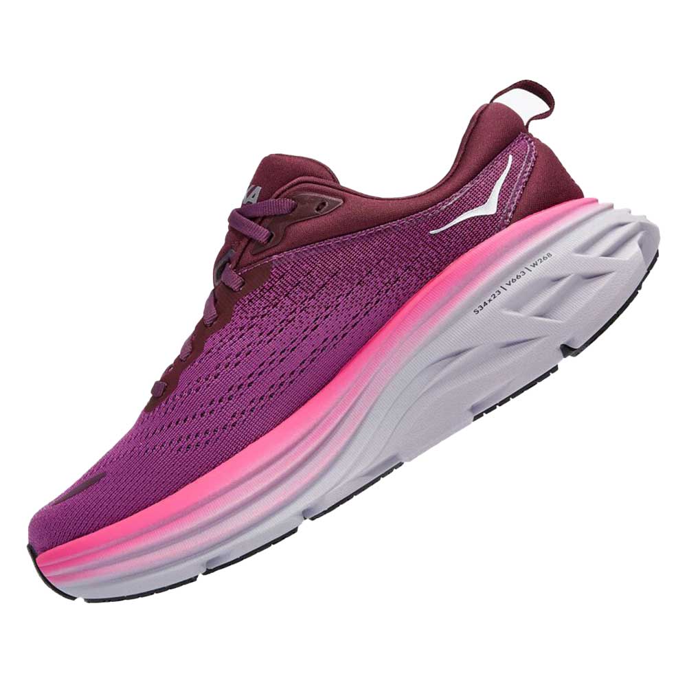 Women's Bondi 8 Running Shoe - Beautyberry/Grape Wine - Regular (B)