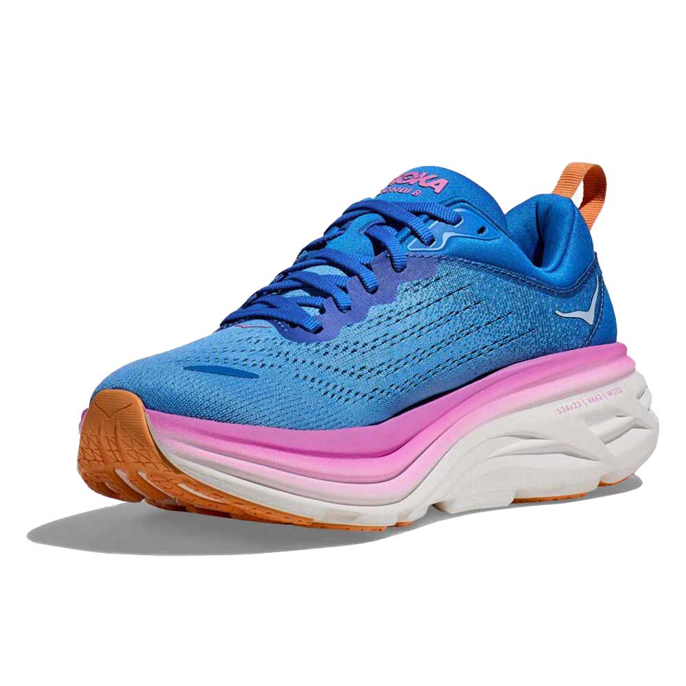 Women's Bondi 8 Running Shoe - Coastal Sky/All Aboard - Wide (D)
