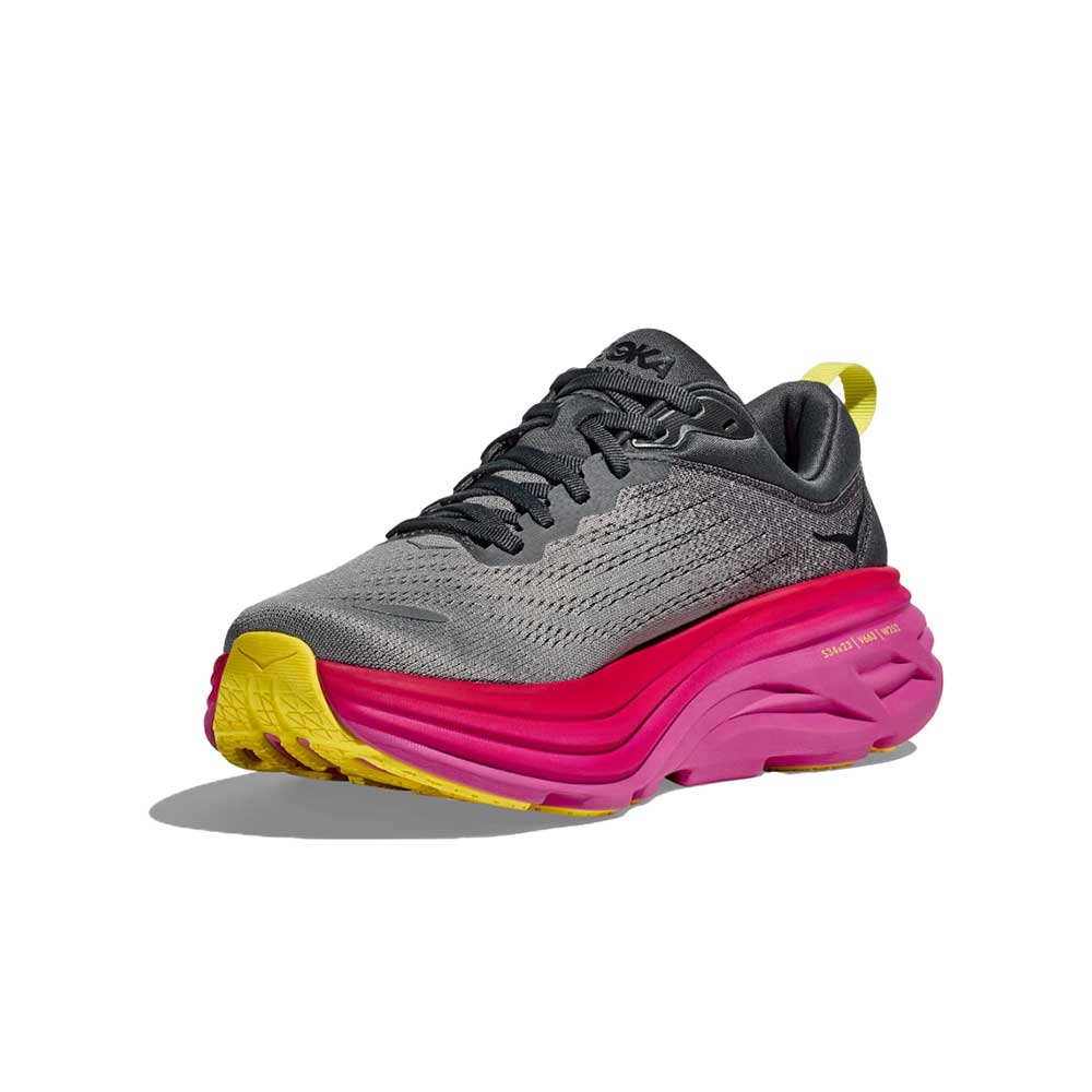 Women's Bondi 8 Running Shoe- Castlerock/Strawberry- Regular (B)