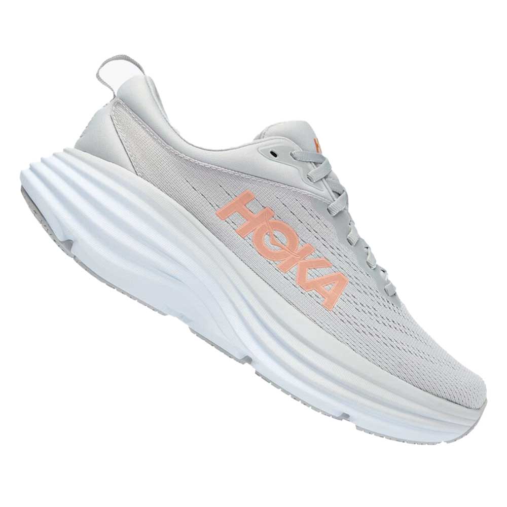 Women's Bondi 8 Running Shoe- Harbor Mist/Moon Rock - Wide (D)