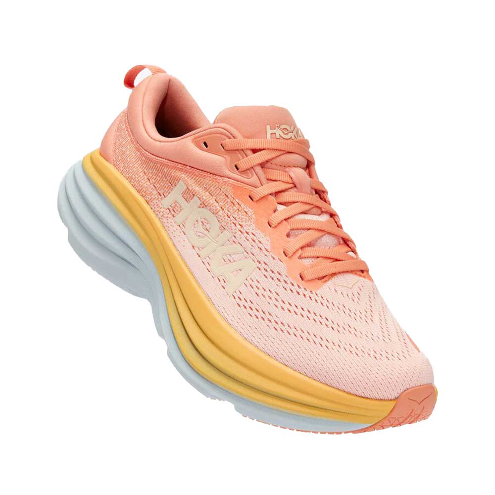 Women's Bondi 8 Running Shoe- Shell Coral/Peach Parfait - Regular (B)