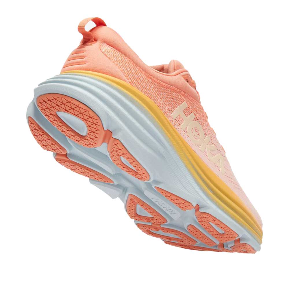 Women's Bondi 8 Running Shoe- Shell Coral/Peach Parfait - Regular (B)
