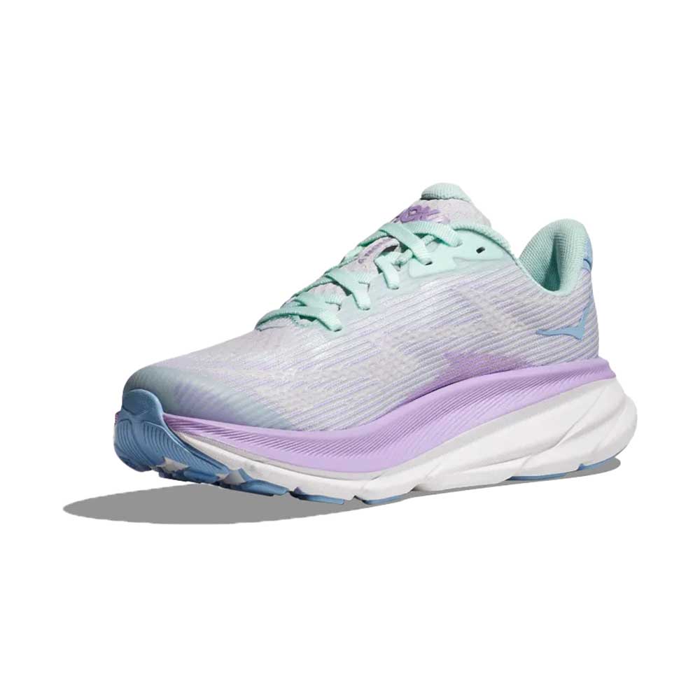 Youth Clifton 9 Running Shoe - Sunlit Ocean/Lilac Mist - Regular (D)