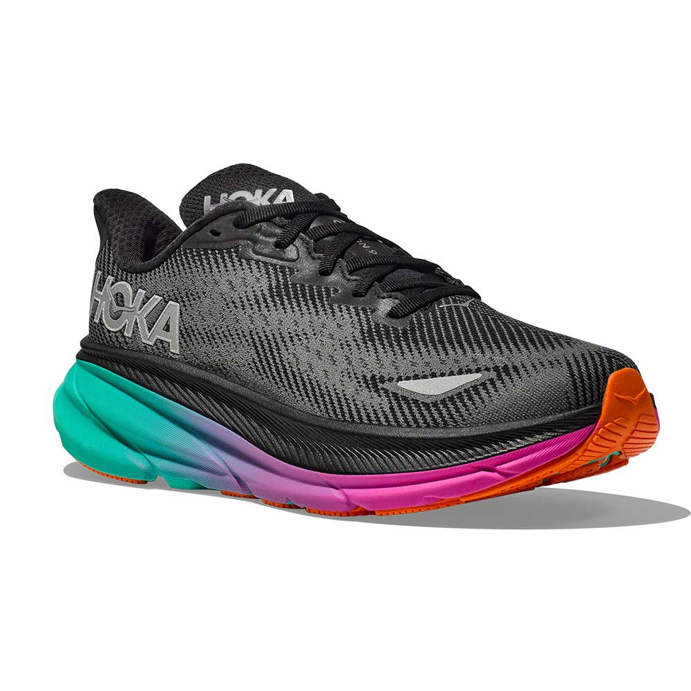 Men's Clifton 9 GTX Running Shoe - Black/Electric Aqua - Regular (D)