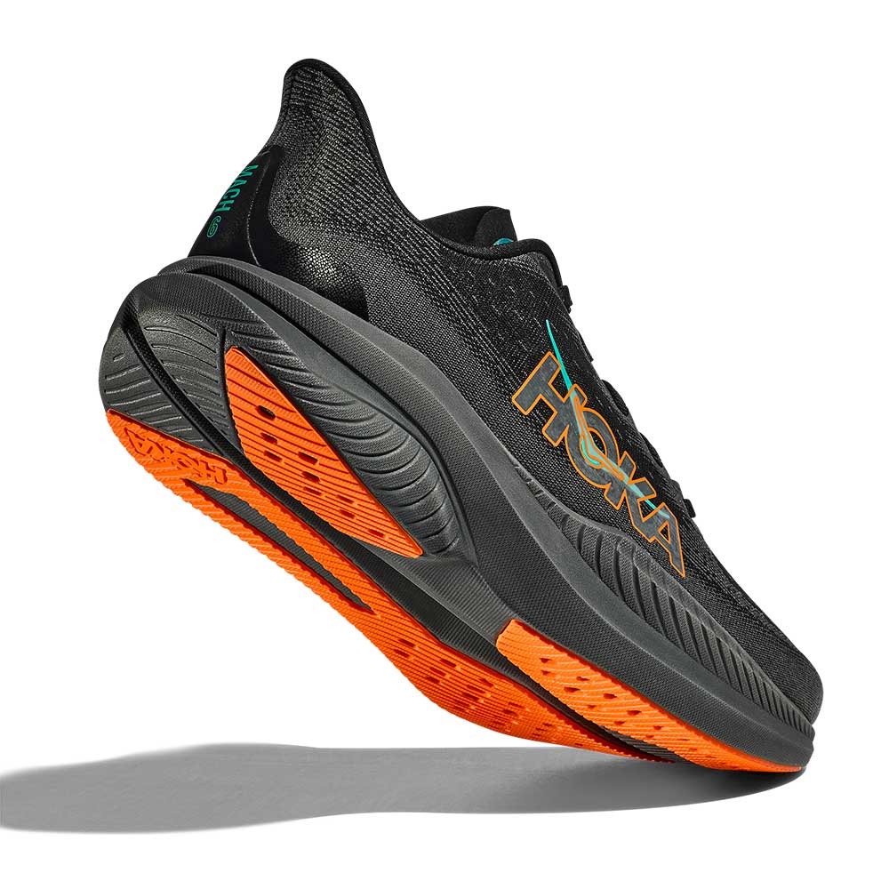 Men's Mach 6 Running Shoe - Black/Electric Tangerine - Regular (D)