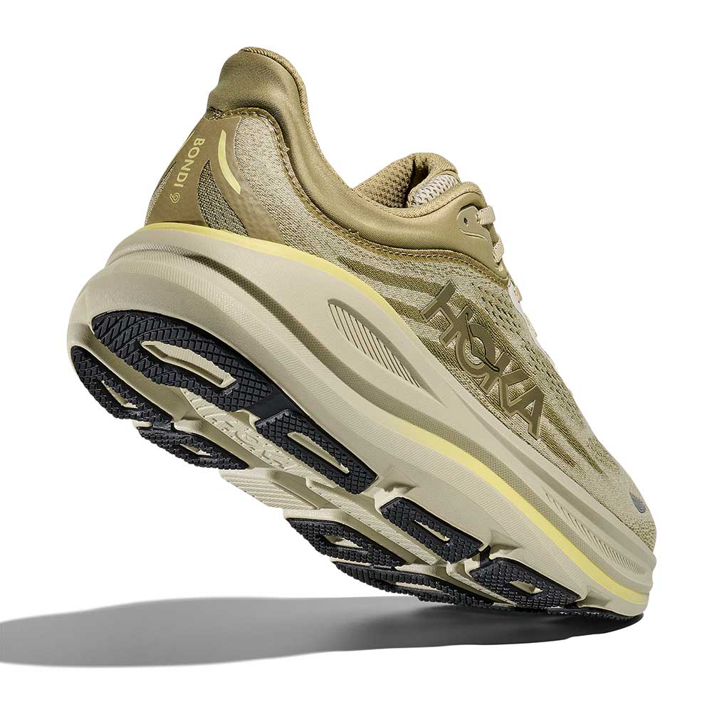 Men's Bondi 9 Running Shoe - Grassland/Oyster Mushroom - Regular (D)