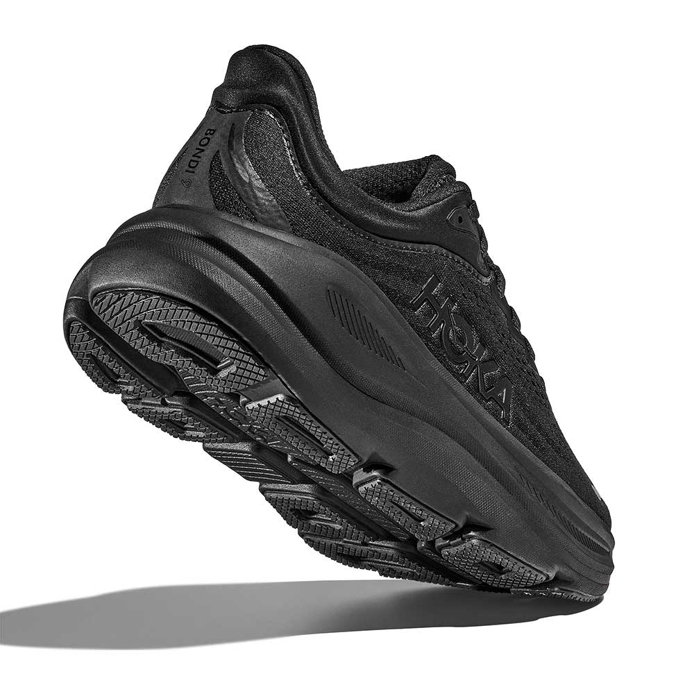 Men's Bondi 9 Running Shoe - Black/Black - Wide (2E)