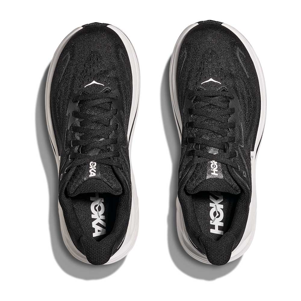 Men's Clifton 10 Running Shoe - Black/White - Wide (2E)