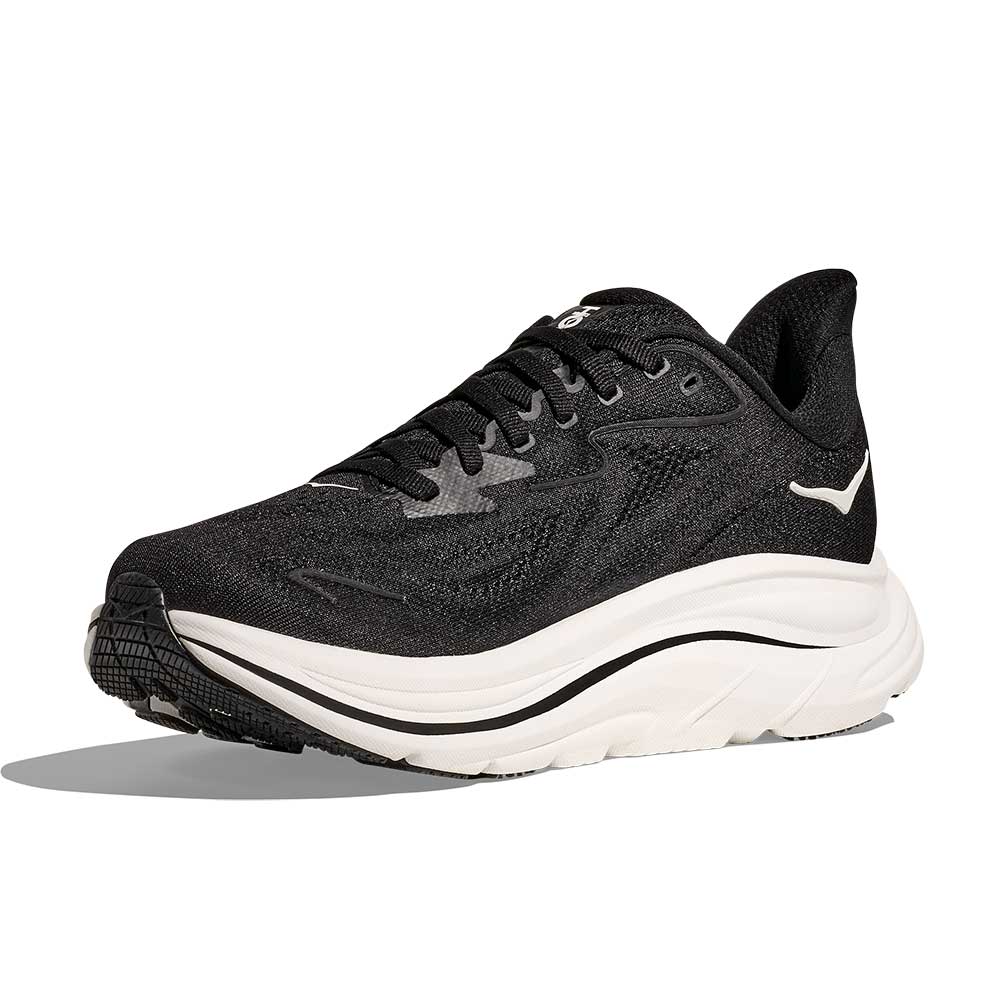 Men's Clifton 10 Running Shoe - Black/White - Extra Wide (4E)