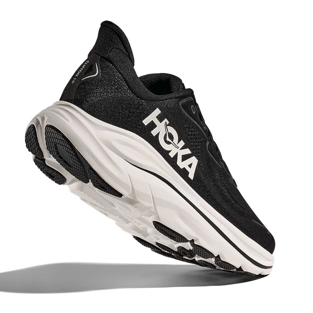 Men's Clifton 10 Running Shoe - Black/White - Wide (2E)