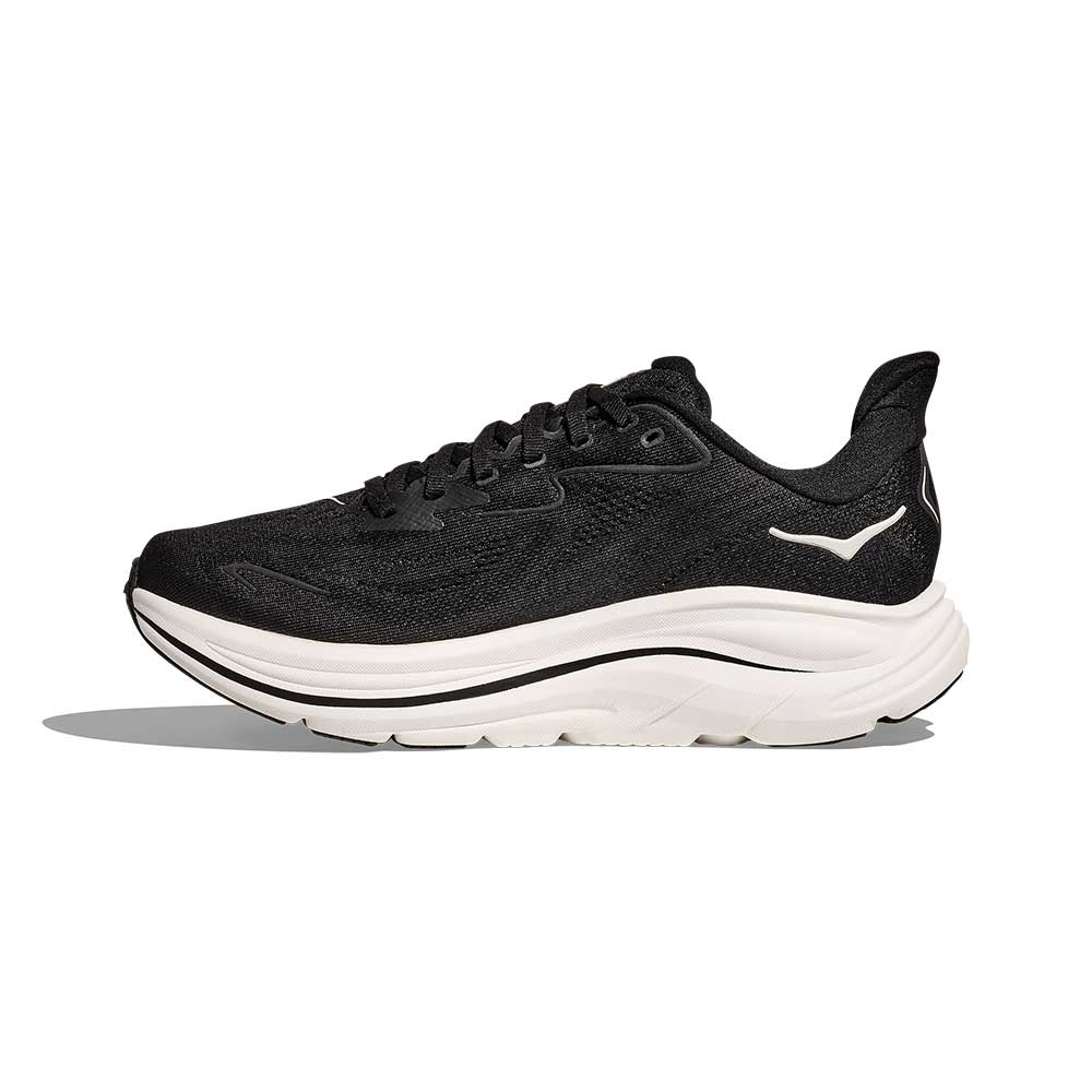 Men's Clifton 10 Running Shoe - Black/White - Wide (2E)