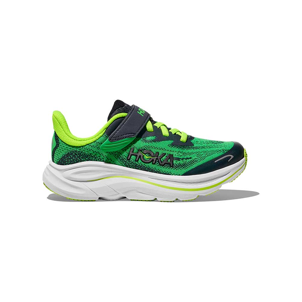 Kids Clifton 10 Running Shoe - Spring Green/Cosmic Grey - Regular (D)