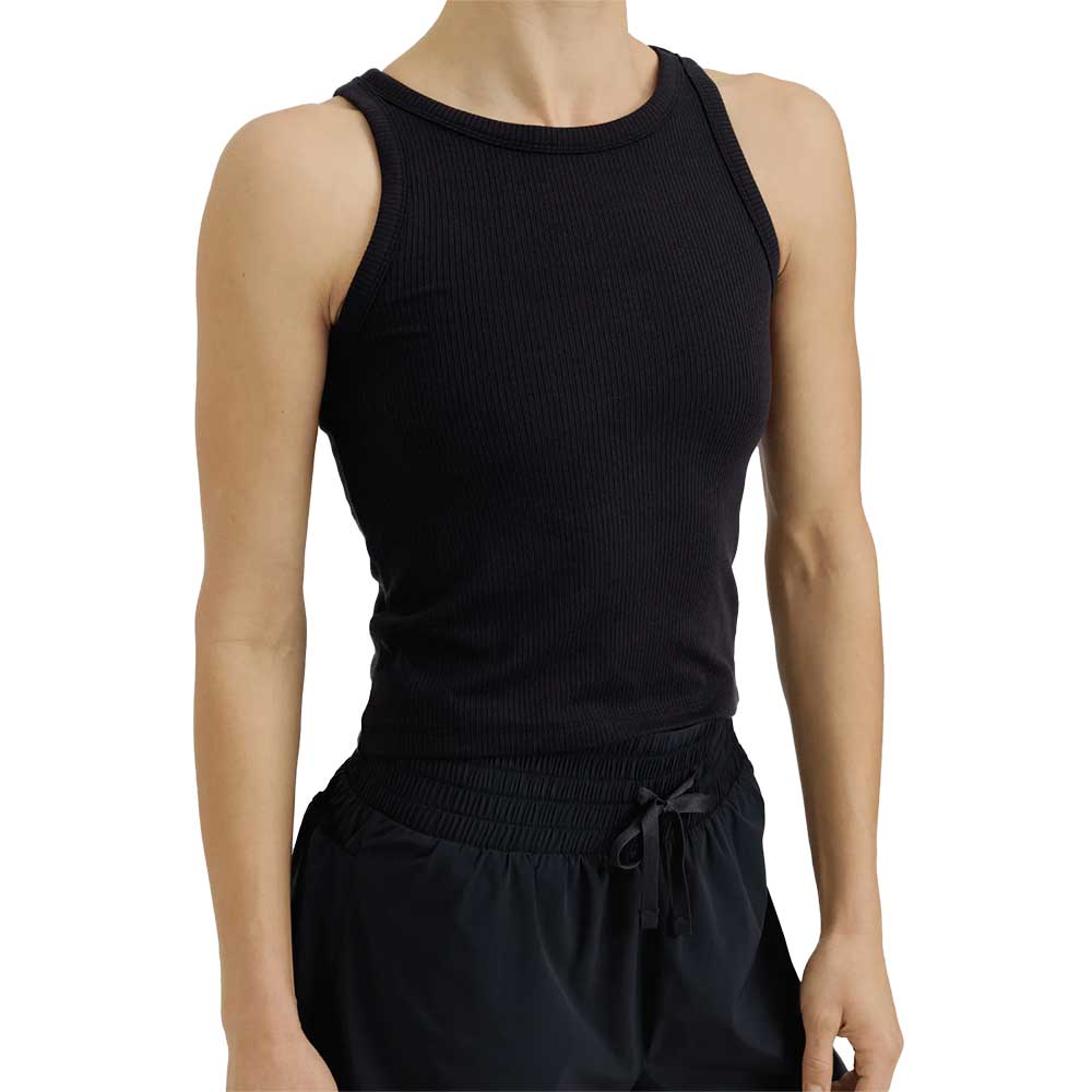 Women's Ribbed Recovery Shrug + Tank Set - Cool Black