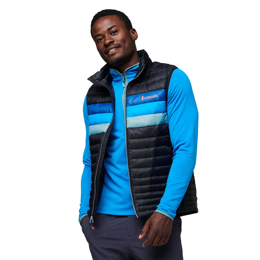 Men's Fuego Down Vest - Black/Pacific Stripes