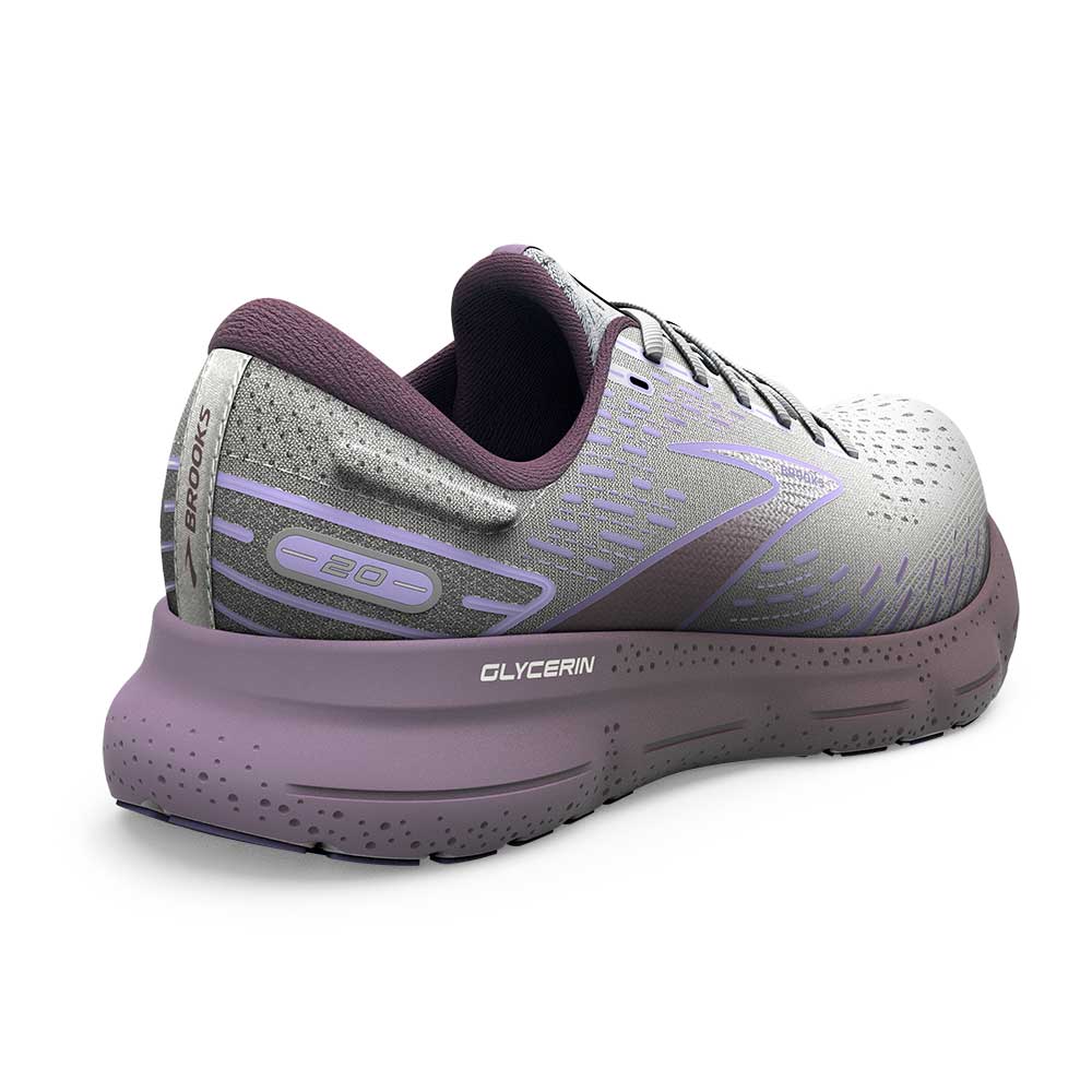 Women's Glycerin 20 Running Shoe - White/Orchid/Lavender - Regular (B)