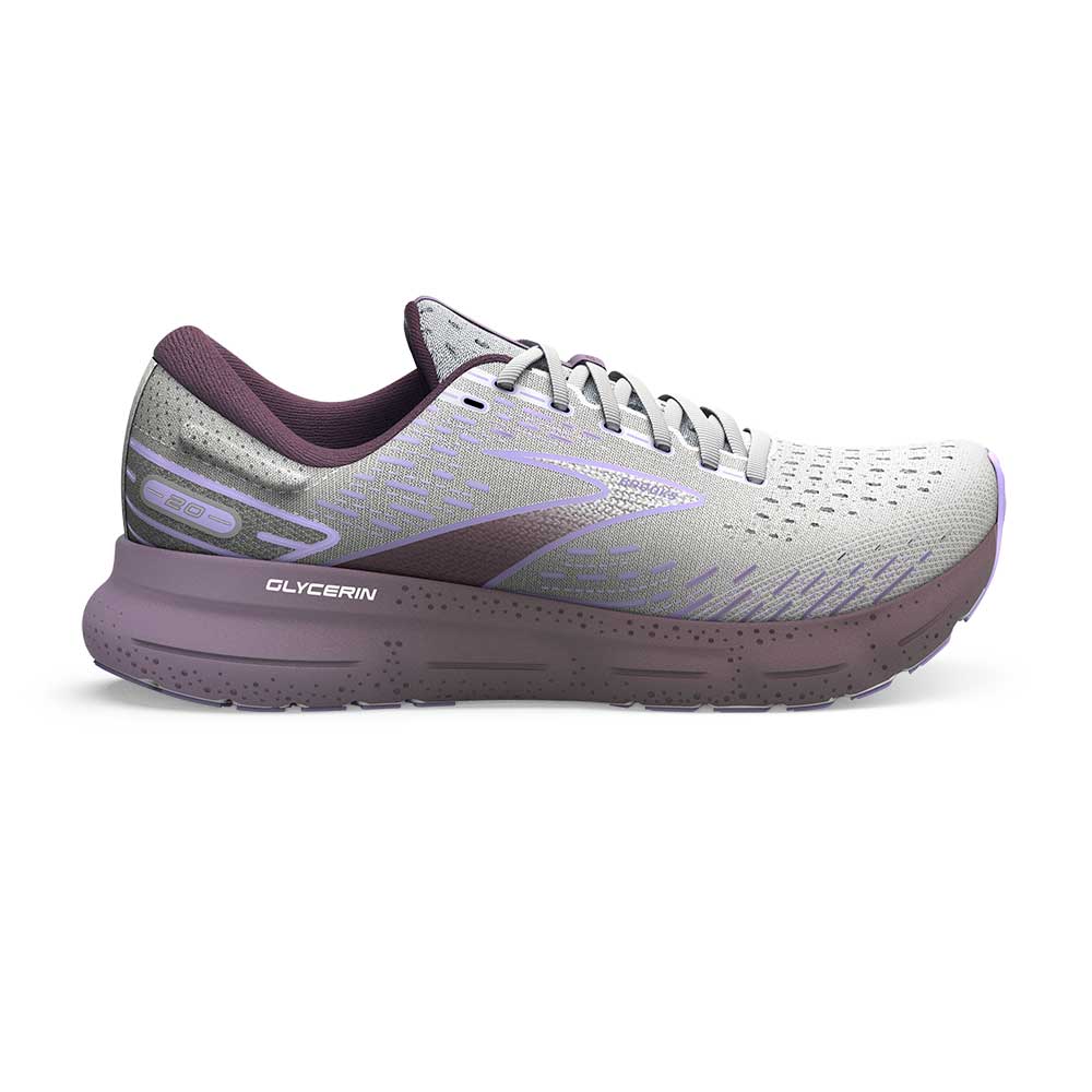 Women's Glycerin 20 Running Shoe - White/Orchid/Lavender - Regular (B)