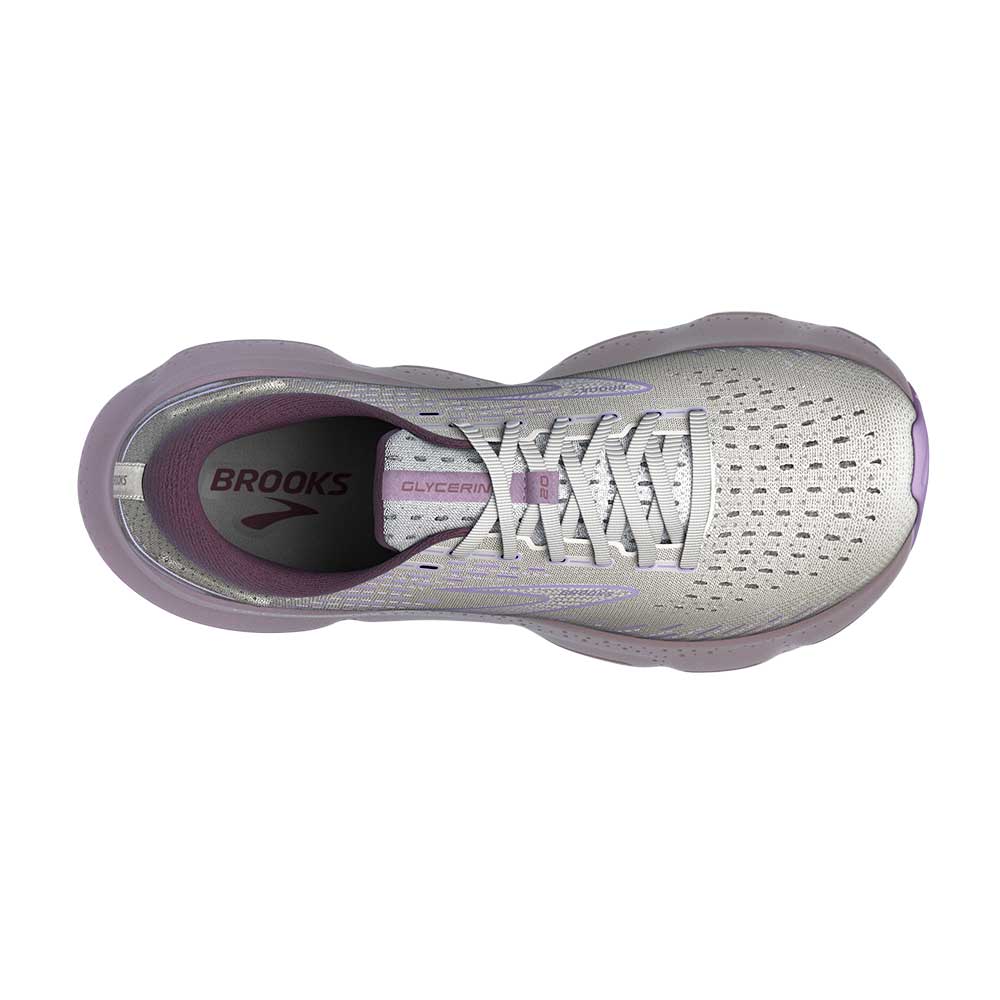Women's Glycerin 20 Running Shoe - White/Orchid/Lavender - Regular (B)