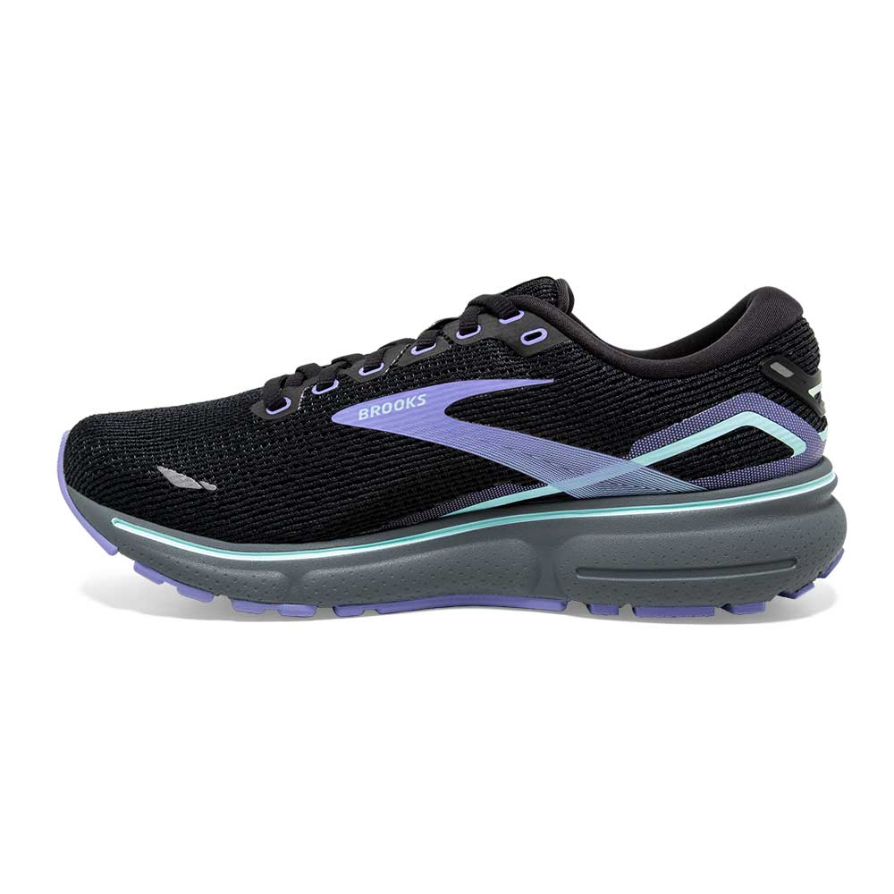 Women's Ghost 15 Running Shoe- Black/Jacaranda/Salt- Regular (B)