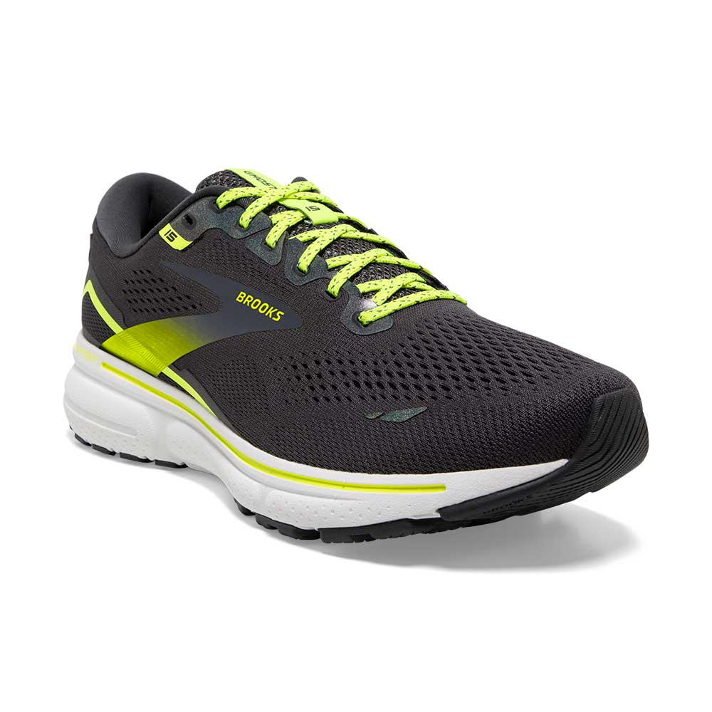Women's Ghost 15 Running Shoe - Ebony/White/Nightlife - Regular (B)