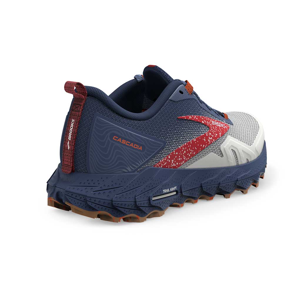 Women's Cascadia 17 Trail Running Shoe - White/Navy/Bittersweet - Regular (B)