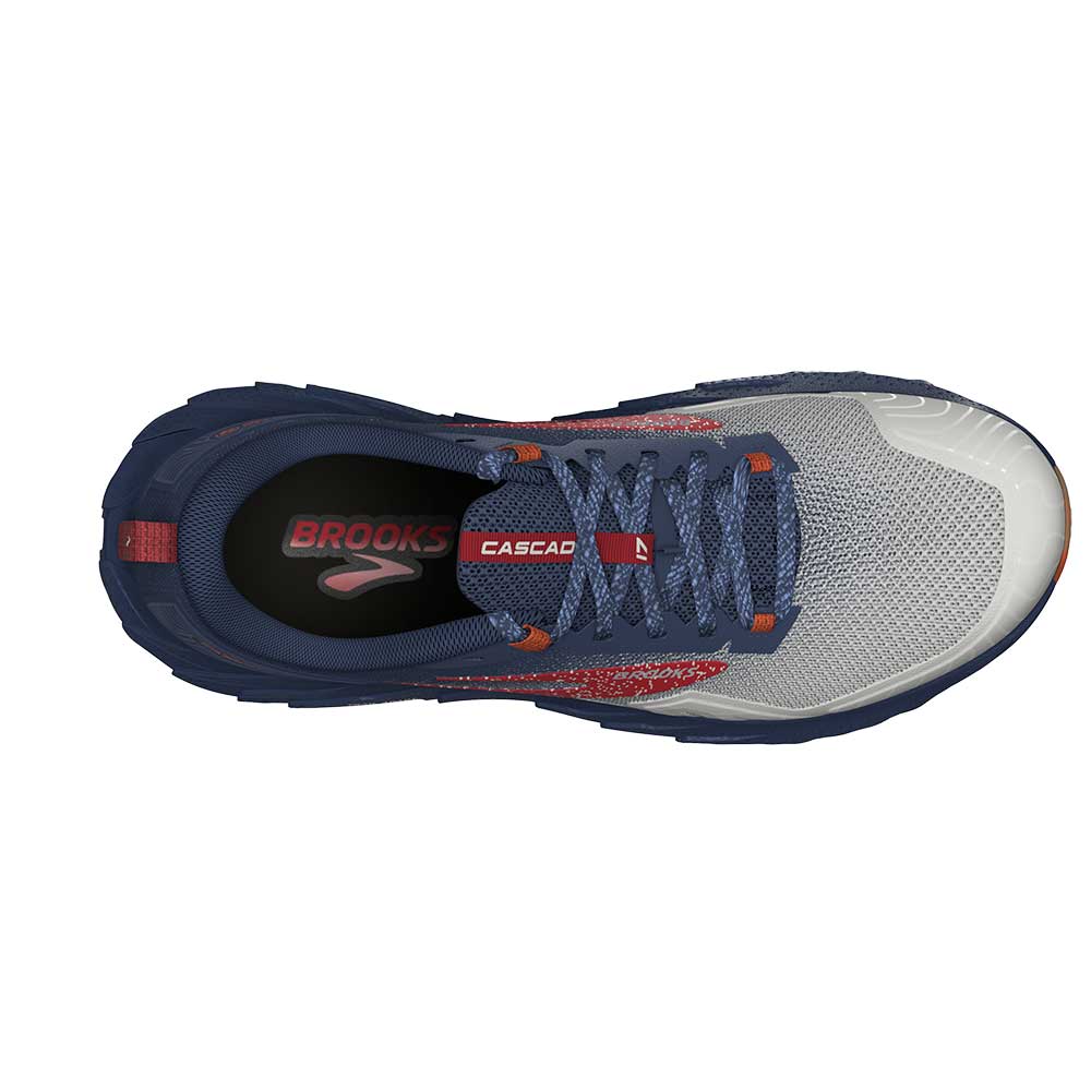 Women's Cascadia 17 Trail Running Shoe - White/Navy/Bittersweet - Regular (B)