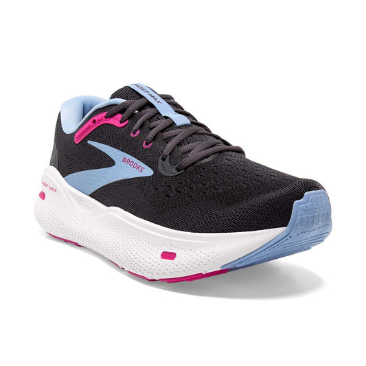 Women's Ghost Max Running Shoe - Ebony/Open Air/Lilac Rose- Wide (D)