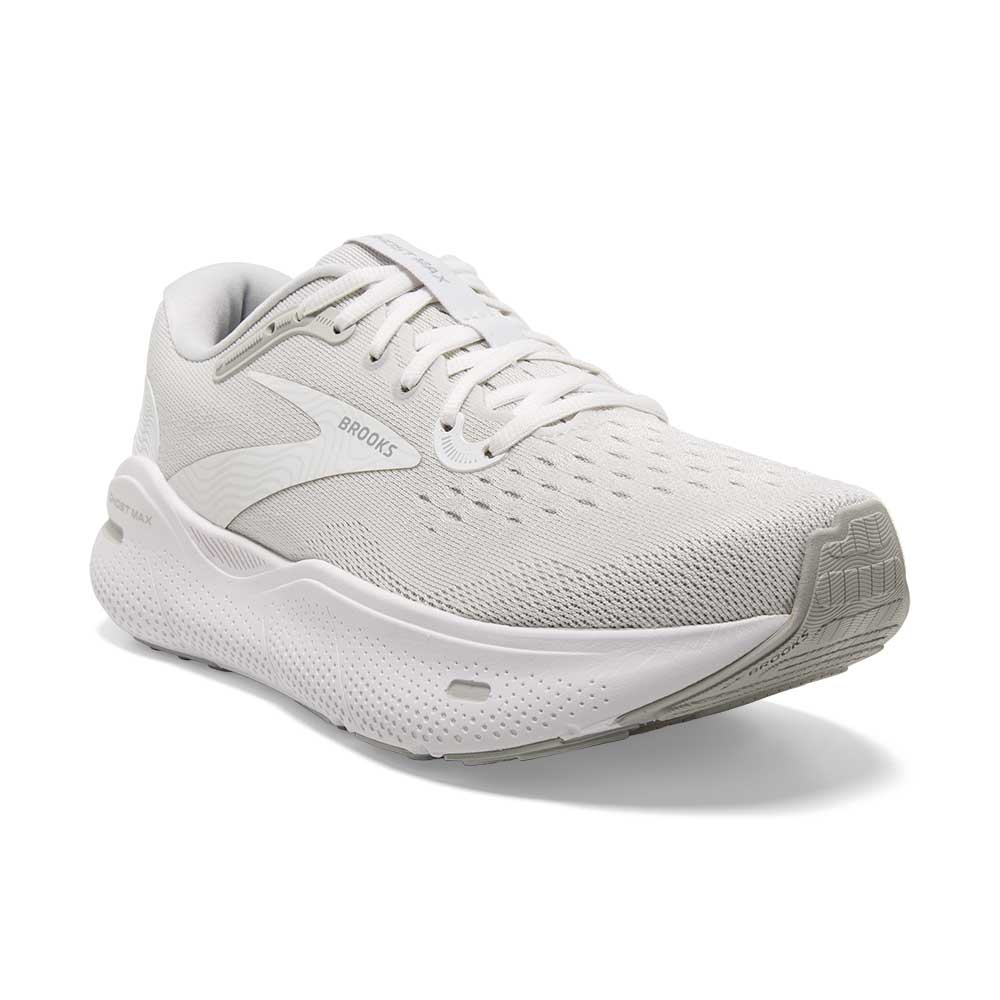 Women's Ghost Max Running Shoe - White/Oyster/Metallic Silver - Regular (B)