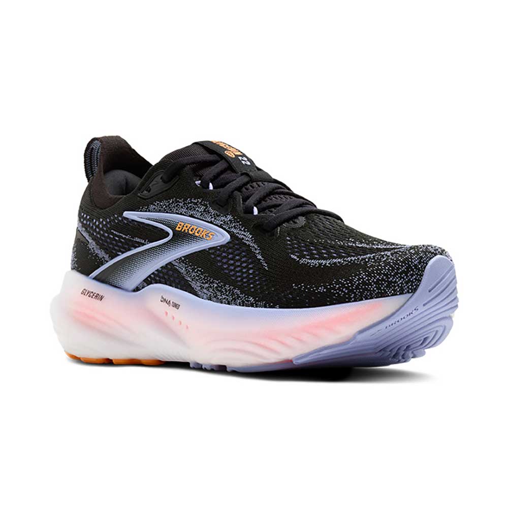 Women's Glycerin 22 Running Shoe - Black/Blue Heron/Orange - Regular (B)