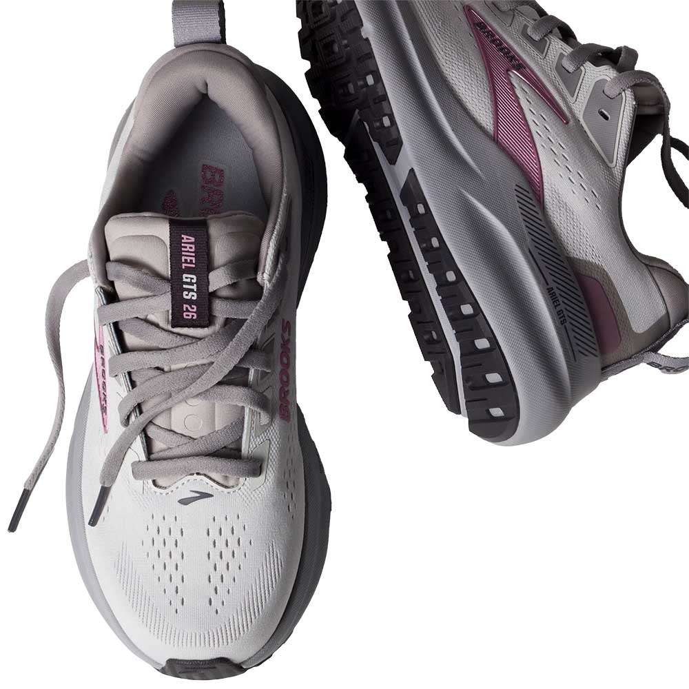 Women's Ariel GTS 26 Running Shoe - Oyster Mushroom/Alloy/Pink - Regular (B)