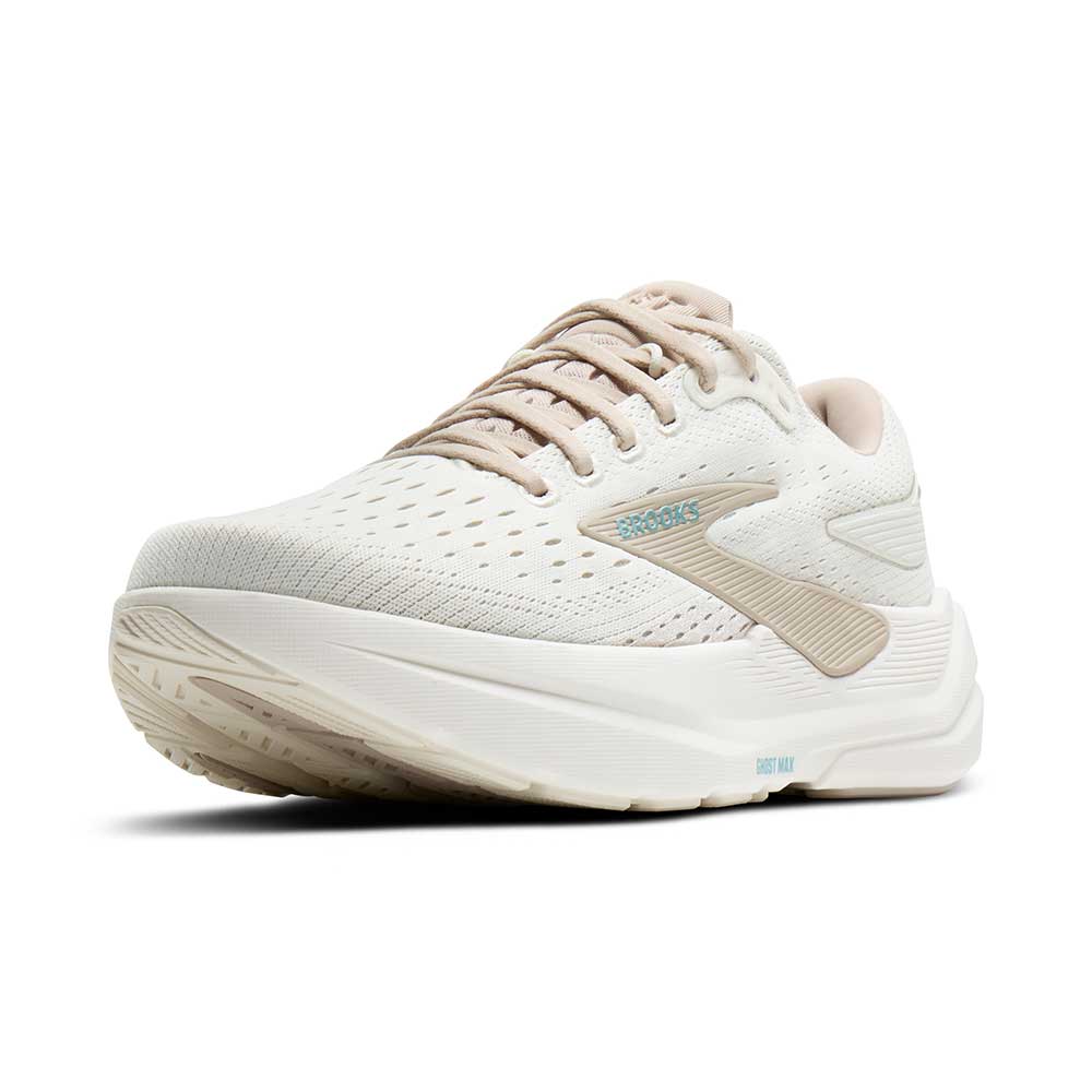 Women's Ghost Max 3 Running Shoe - Coconut/Chateau Grey/Blue - Wide (D)
