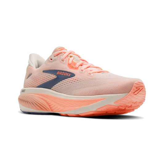 Women's Ghost 18 Running Shoe - Star White/Cyber Peach/Grey - Regular (B)