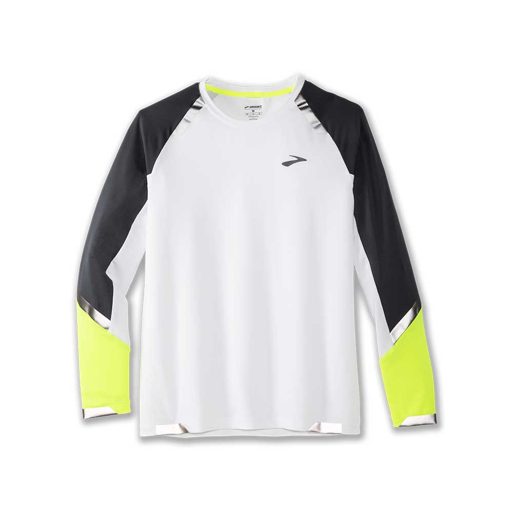 Brooks Men's Run Visible Long Sleeve Large / White/Asphalt/Nightlife