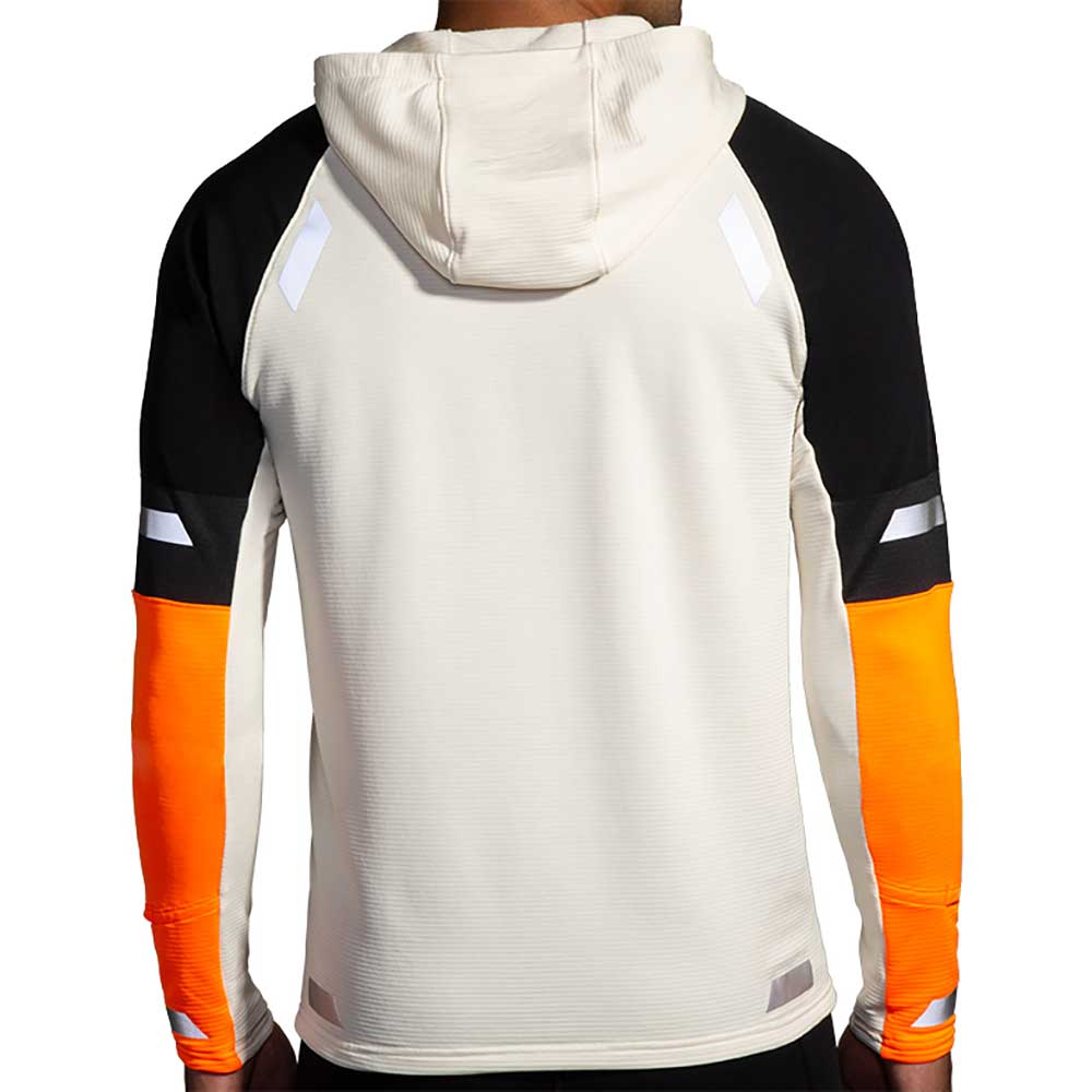 Men's Run Visible Notch Thermal Hoodie 2.0 - Ecru/Fluoro Flash/Black