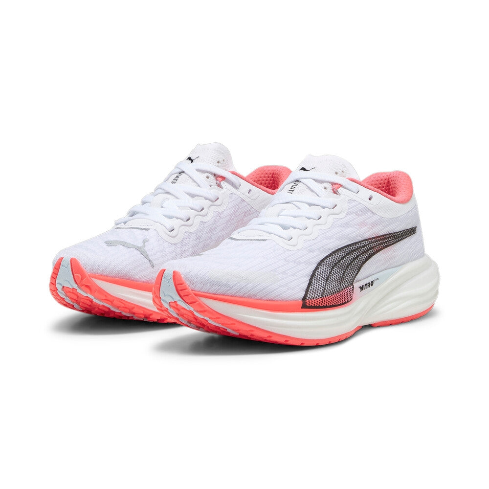 Women's Deviate Nitro 2 Running Shoe - Puma White/Fire Orchid/Icy Blue- Regular (B)