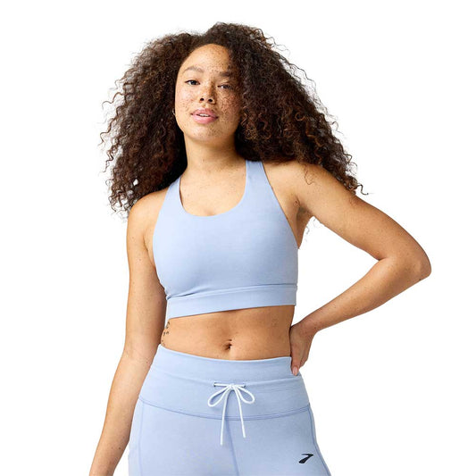 Women's Luxe Pocket Sports Bra - Heather Halogen Blue