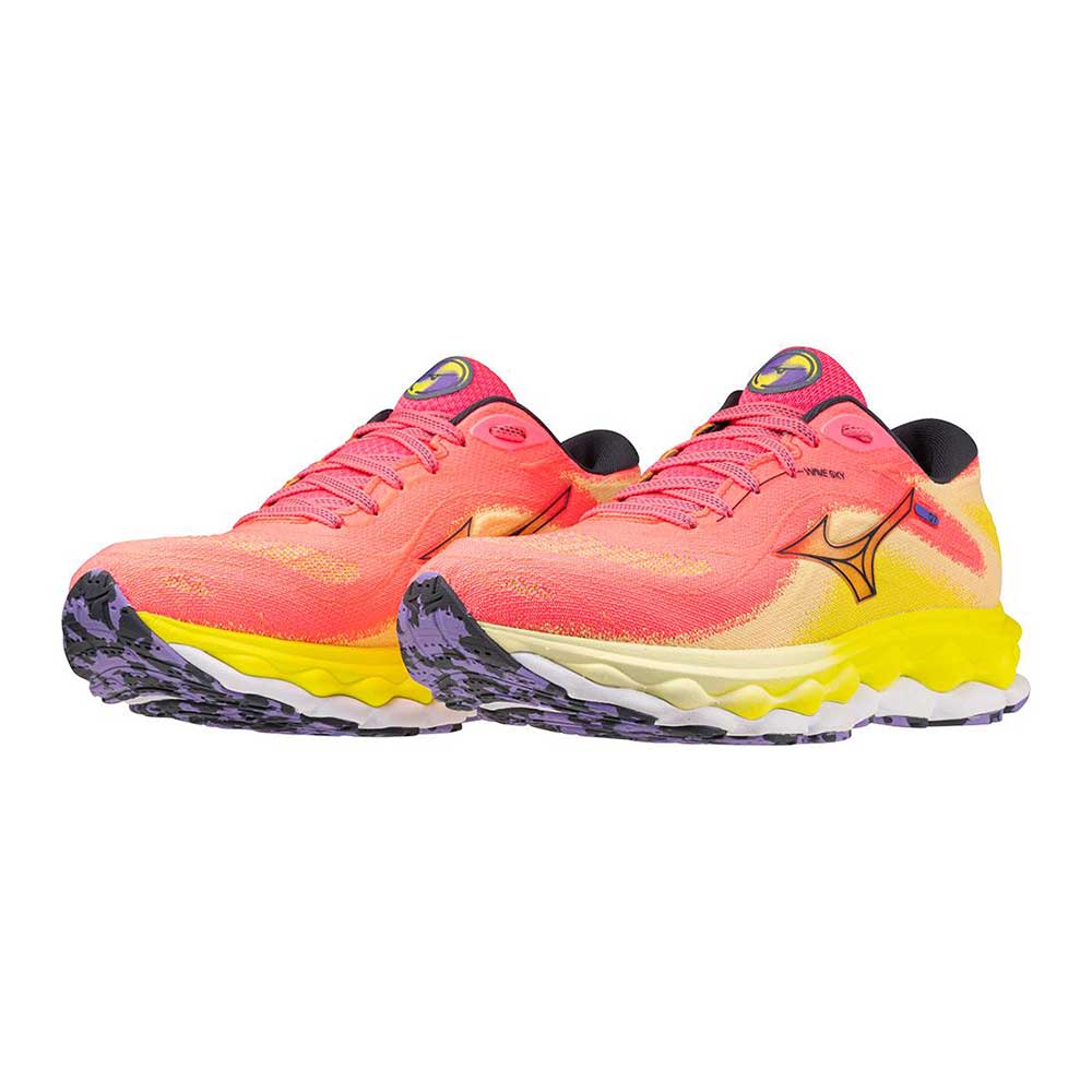 Women's Wave Sky 7 Running Shoe - High/Vis Pink/Ombre Blue - Regular (B)
