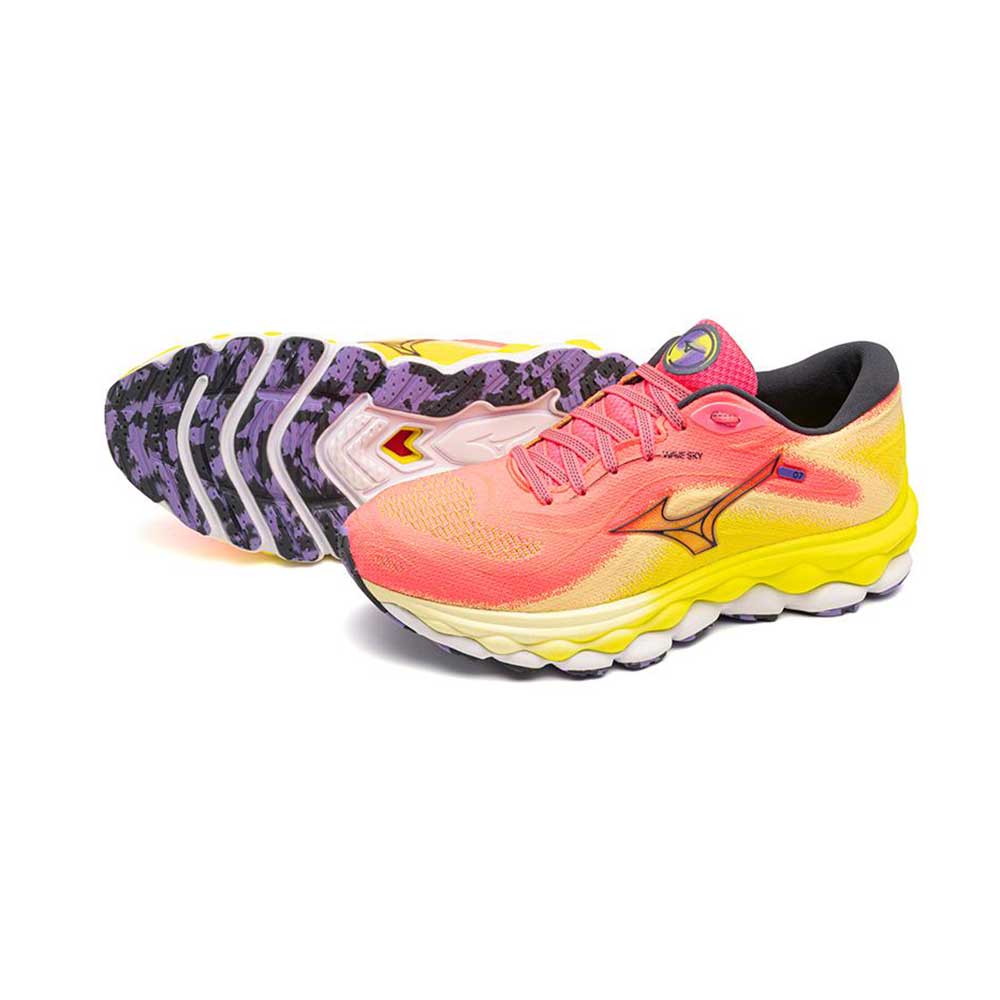 Women's Wave Sky 7 Running Shoe - High/Vis Pink/Ombre Blue - Regular (B)