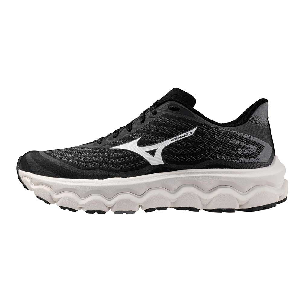 Men's Wave Horizon 8 Running Shoe - Black/White - Wide (2E)