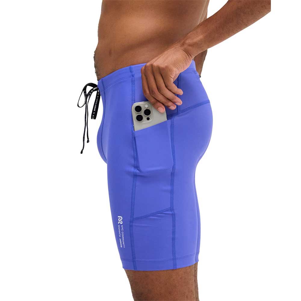 Men's Superbeam Gridlock Half Tights - Deep Peri Blue